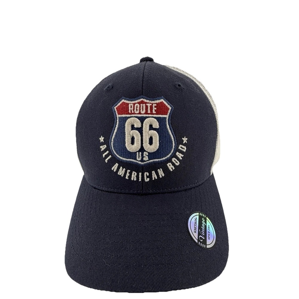 Route 66 All American‎ Road Trip 2 tone Gray & White Snapback Cap Trucker Hat